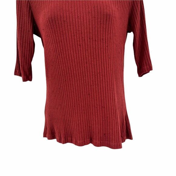 Living Doll Red Mock Neck Ribbed Knit Top L - Picture 4 of 7